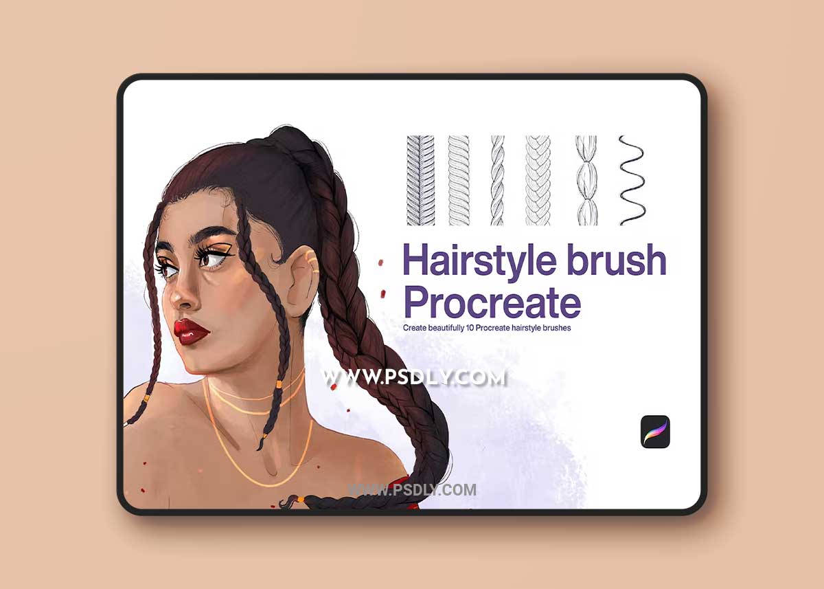10 Hairstyle Brush Procreate 1 10 Hairstyle Brush Procreate