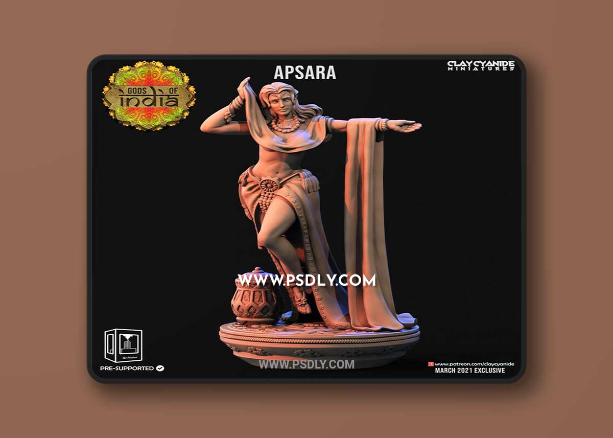 Apsara 3D Print 3D Model 1 Apsara 3D Print 3D Model
