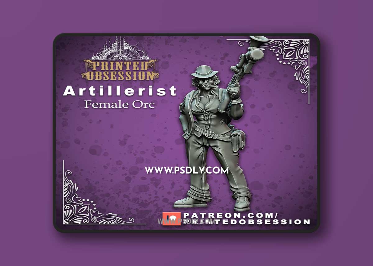 Artillerist - Female Orc 3D Print 3D Model 1 Artillerist - Female Orc 3D Print 3D Model