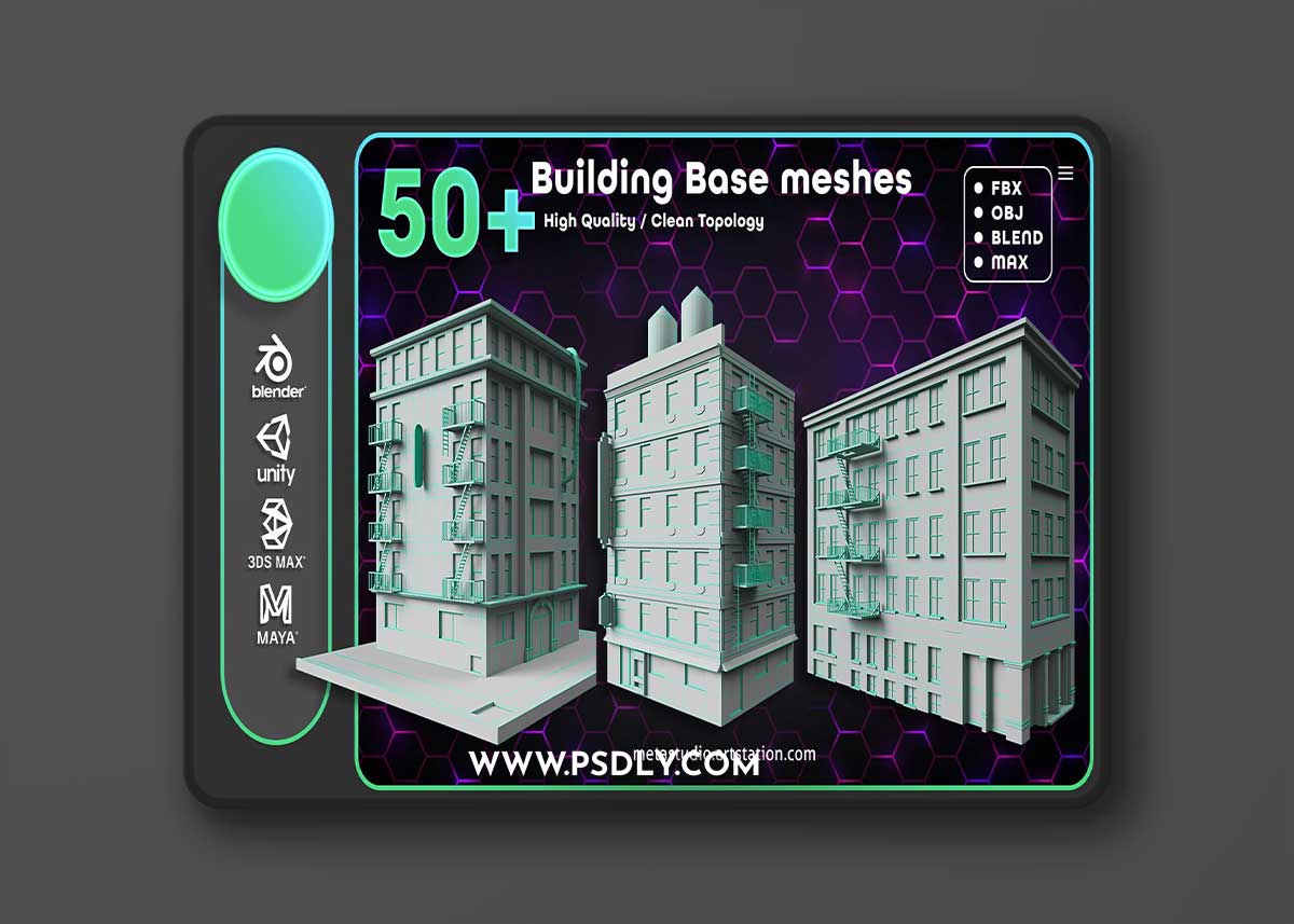 Artstation – 50 Building Base Mesh 1 Artstation – 50 Building Base Mesh