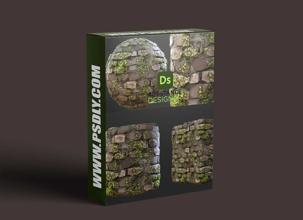 Artstation - Stylized Bricks Overgrown - Substance 3D Designer 1 Artstation - Stylized Bricks Overgrown - Substance 3D Designer