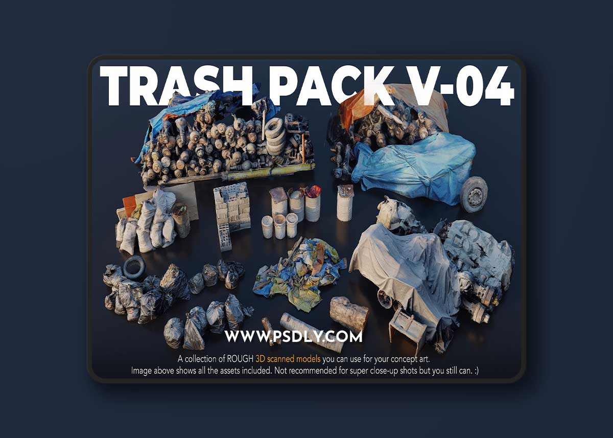 Artstation – Trash Pack V-01-04 – 3D Scanned Kitbash Assets 1 Artstation – Trash Pack V-01-04 – 3D Scanned Kitbash Assets