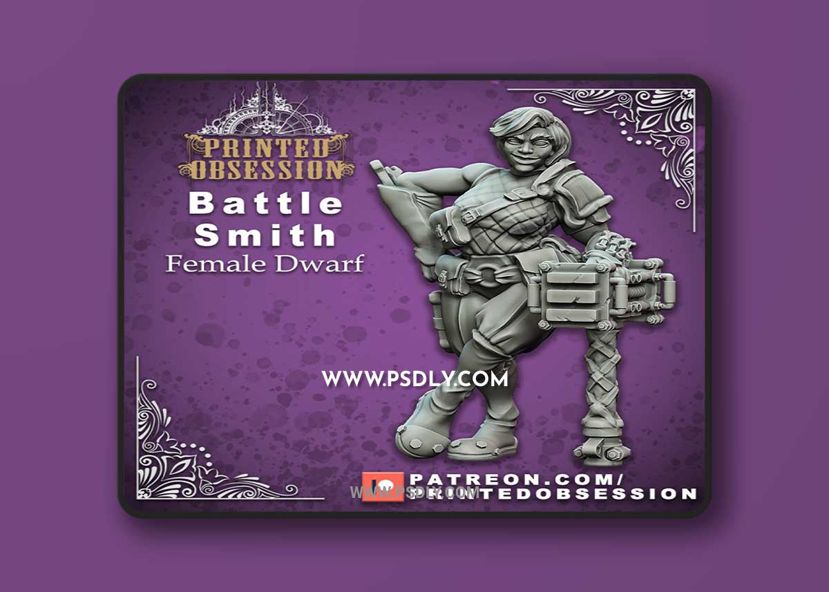 Battle Smith - Female Dwarf b3D Print 1 Battle Smith - Female Dwarf b3D Print