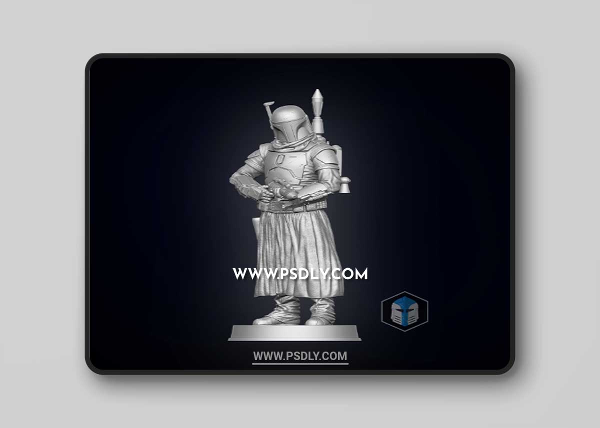 Boba Fett Figurine Pose 1, 3, 5 3D Print 1 Boba Fett Figurine Pose 1, 3, 5 3D Print