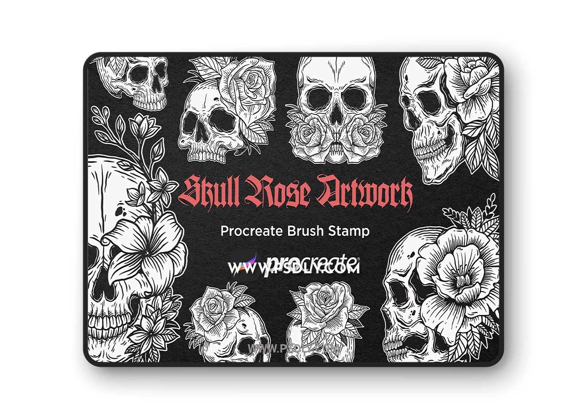 CreativeMarket - 30 Skull Rose Floral Procreate Brush 7556753 1 CreativeMarket - 30 Skull Rose Floral Procreate Brush 7556753