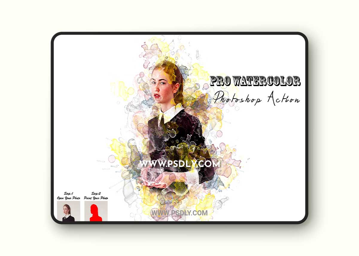 CreativeMarket - Pro Watercolor Photoshop Action 7523466 1 CreativeMarket - Pro Watercolor Photoshop Action 7523466