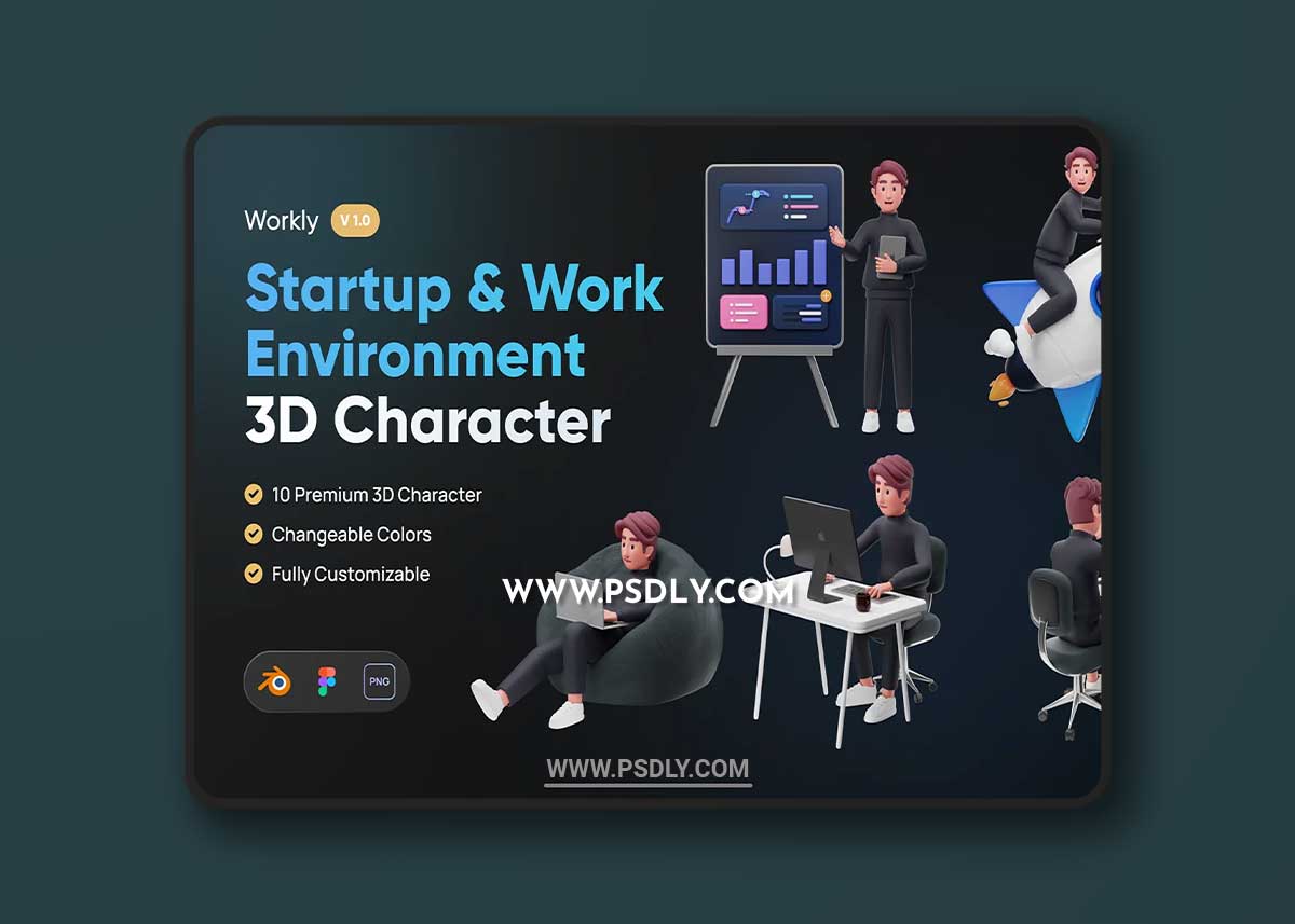 CreativeMarket - Workly - Startup & Work 3D Character 7366240 1 CreativeMarket - Workly - Startup & Work 3D Character 7366240