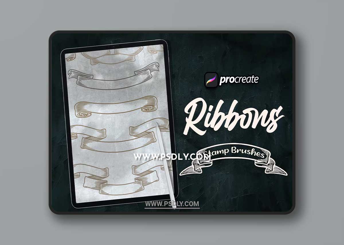 Dansdesign Ribbon Brush Stamp Procreate FQJ9KTD 1 Dansdesign Ribbon Brush Stamp Procreate FQJ9KTD