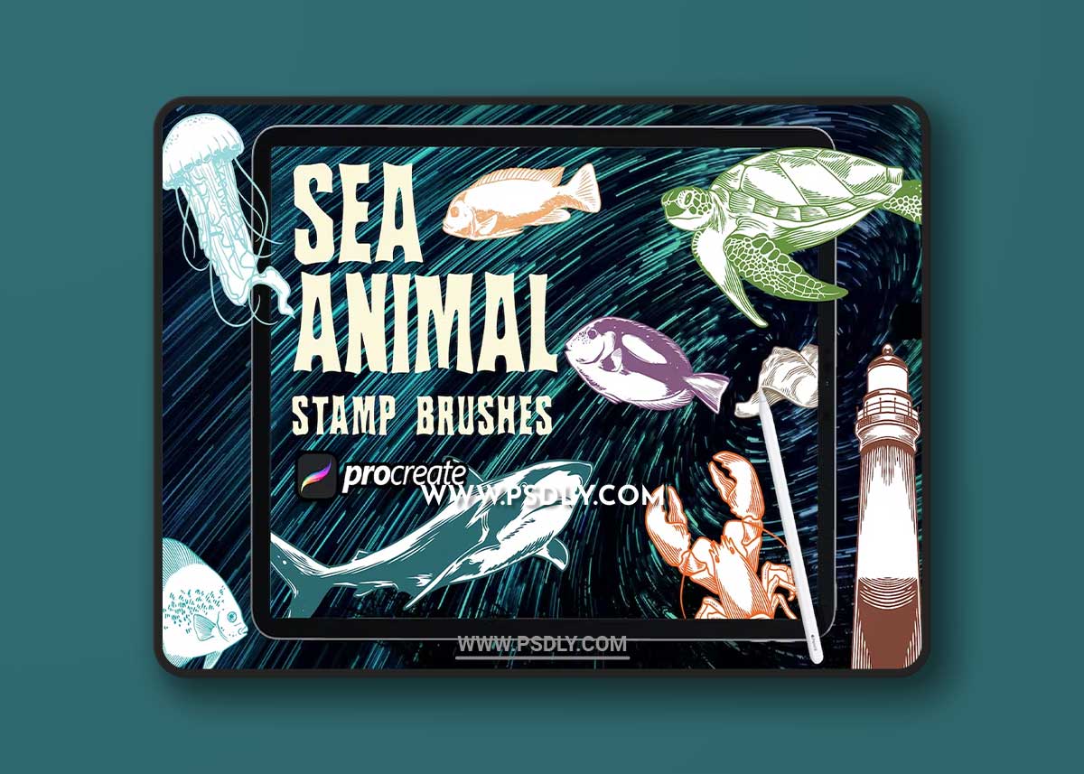 Dansdesign Sea Animals Brush Stamp Procreate NCRHDNU 1 Dansdesign Sea Animals Brush Stamp Procreate NCRHDNU