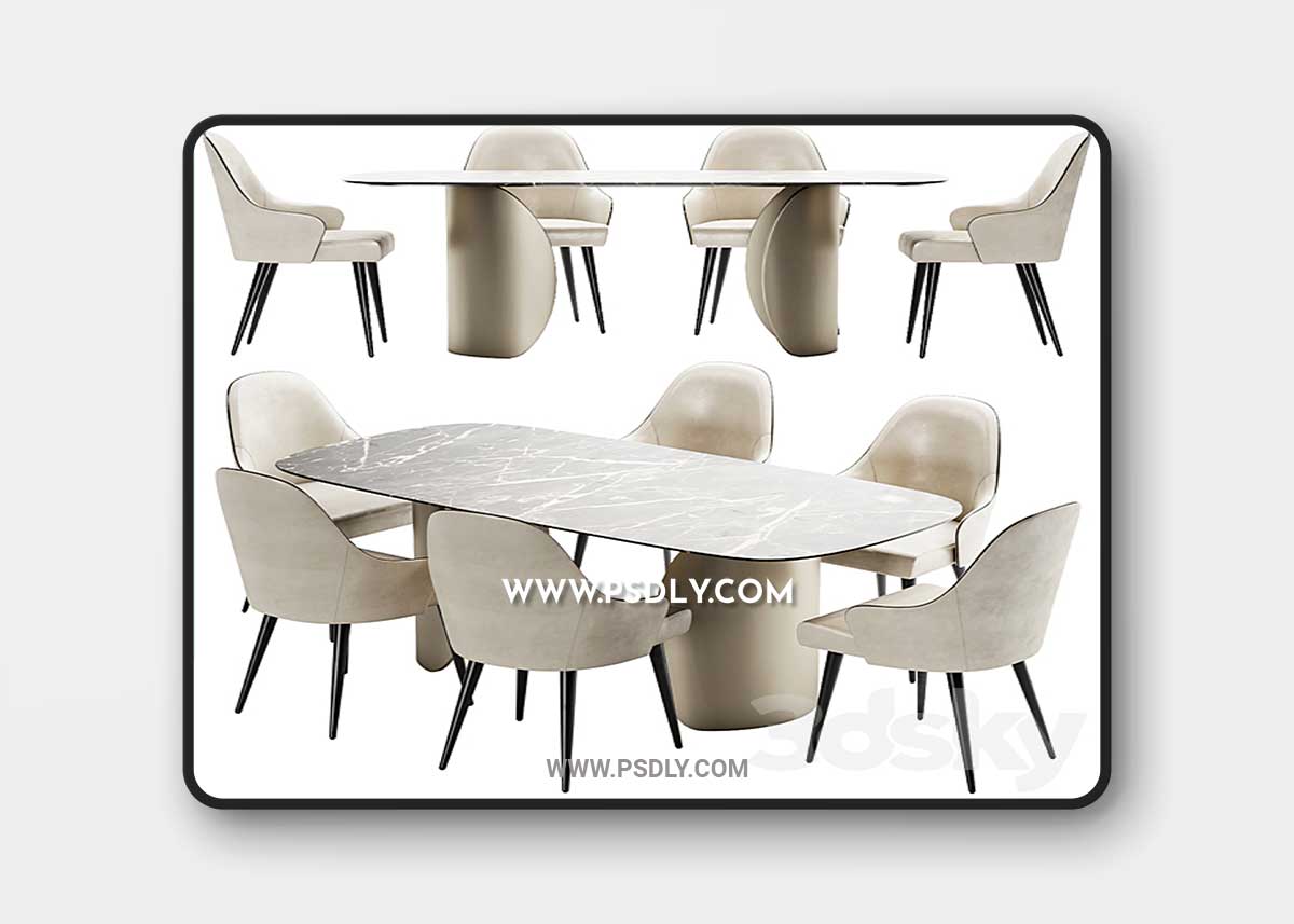 Ludwig chair and table Petalo 72 by Reflex 3D Model 1 Ludwig chair and table Petalo 72 by Reflex 3D Model