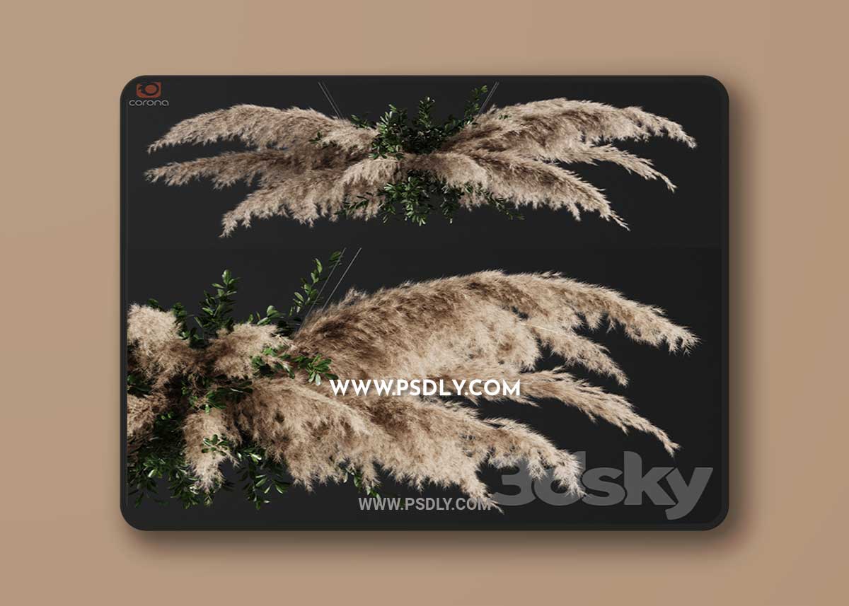 Pampas grass chandelier 01 3D Model 1 Pampas grass chandelier 01 3D Model