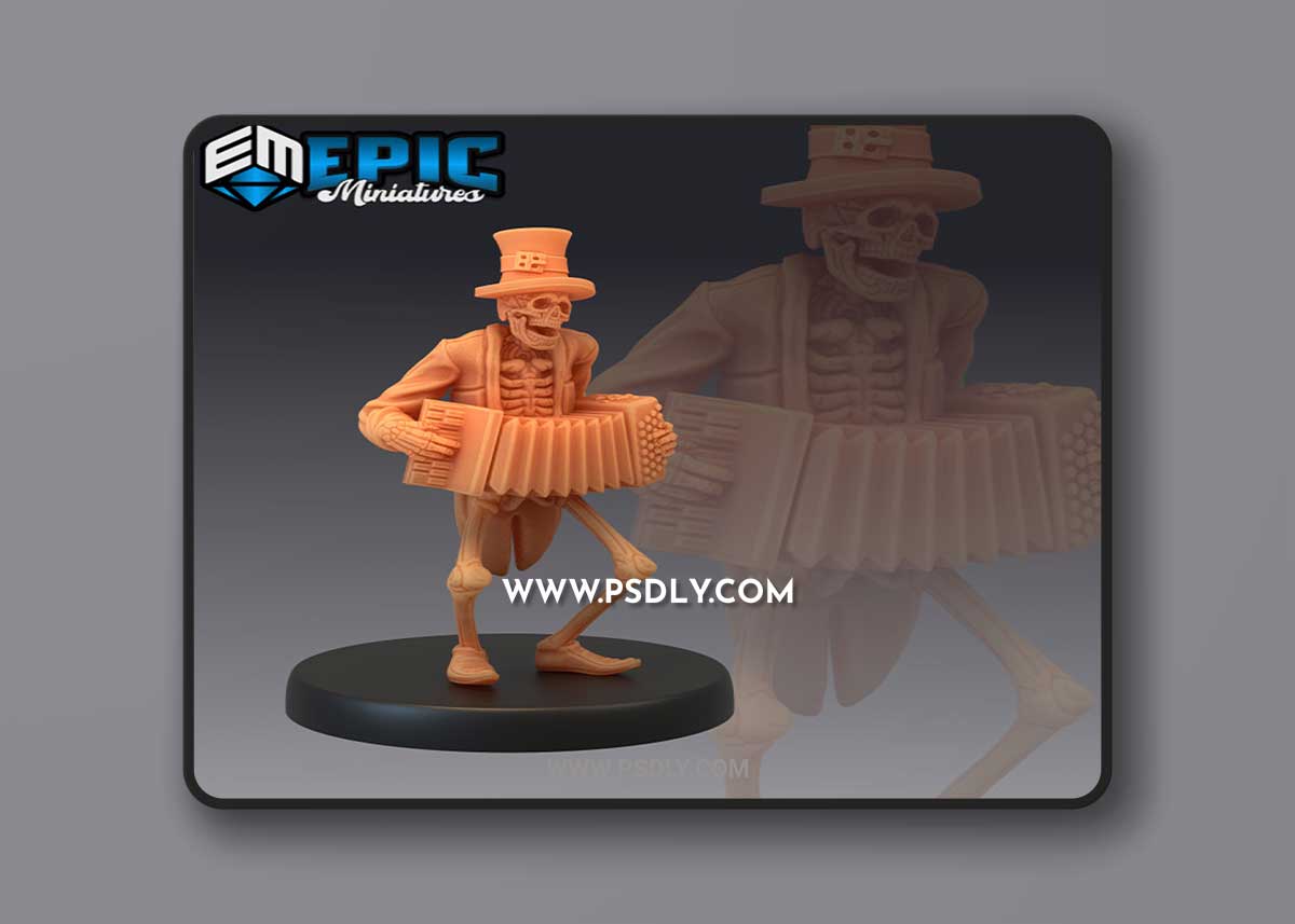 Skeleton Musician Accordion 3D Print 1 Skeleton Musician Accordion 3D Print