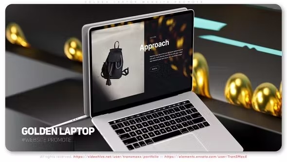 Videohive Golden Laptop Website Promote 39374533 1 Videohive Golden Laptop Website Promote 39374533