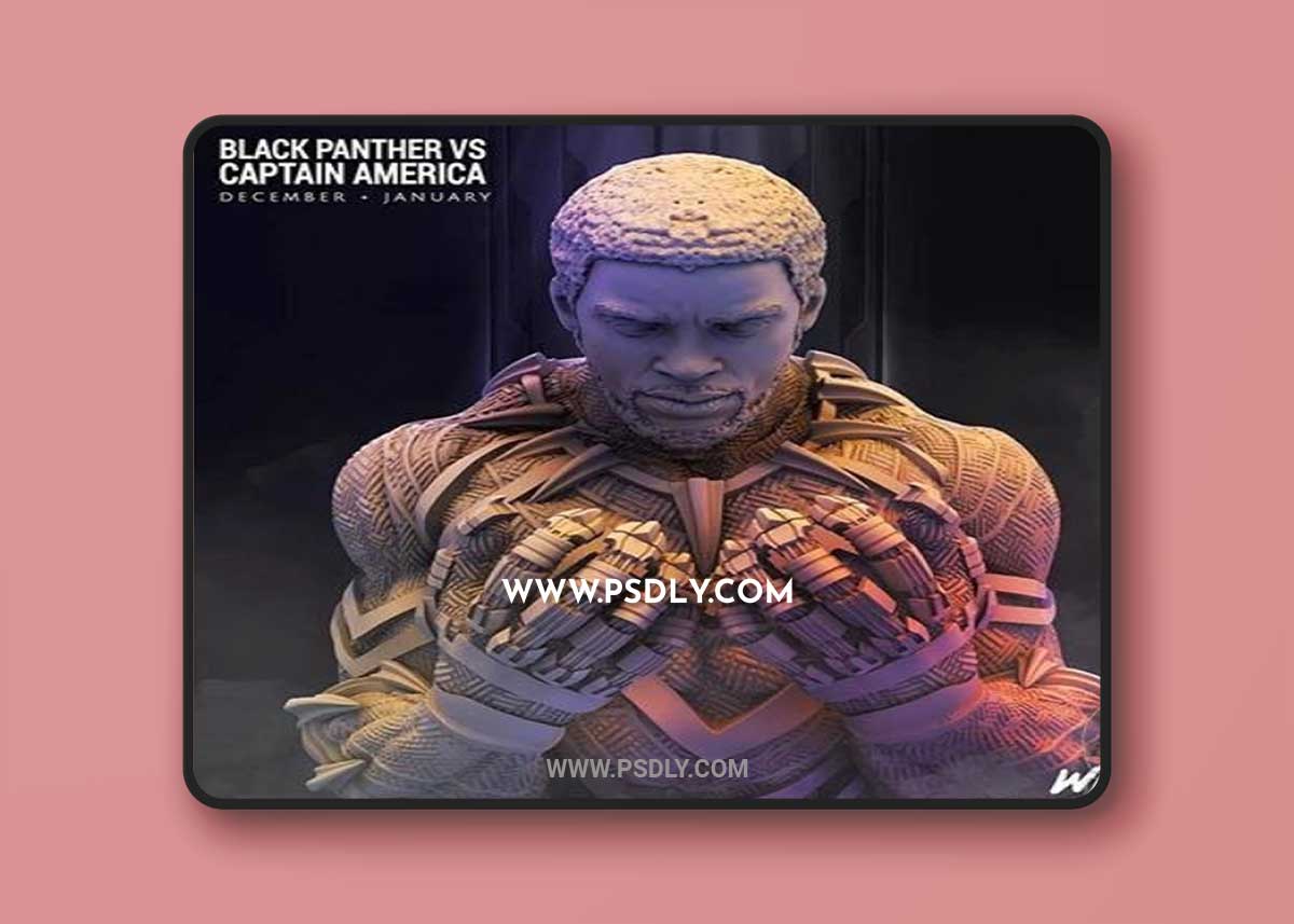 Black Panther T’chala busto 3D Print 1 Black Panther T’chala busto 3D Print