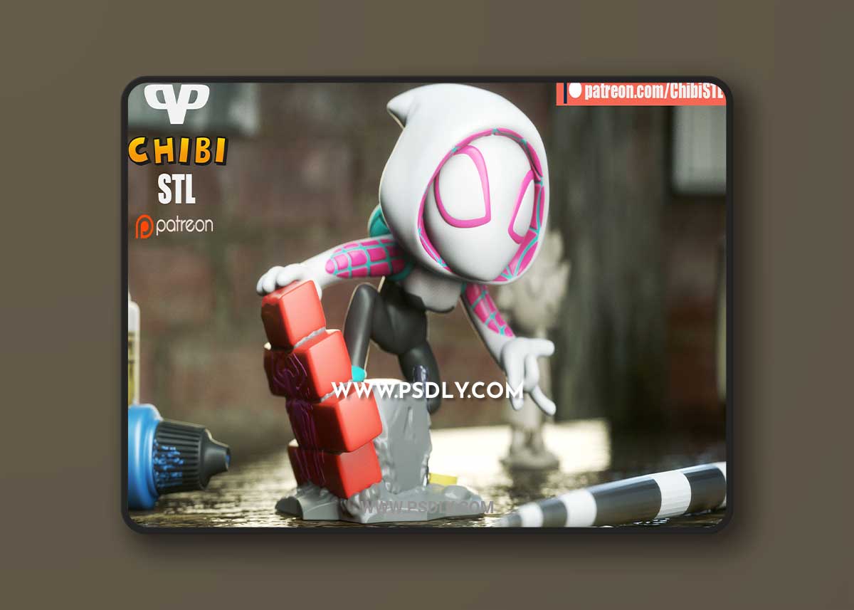 Chibi Spider-Gwen 3D Print 1 Chibi Spider-Gwen 3D Print