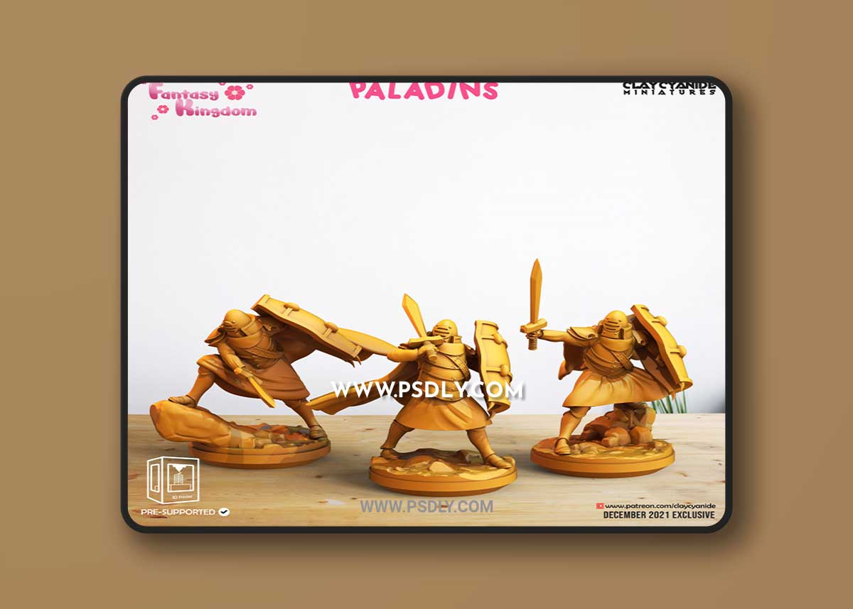 Clay Cyanide Miniatures - Paladins, Musketmen 3D Print 1 Clay Cyanide Miniatures - Paladins, Musketmen 3D Print