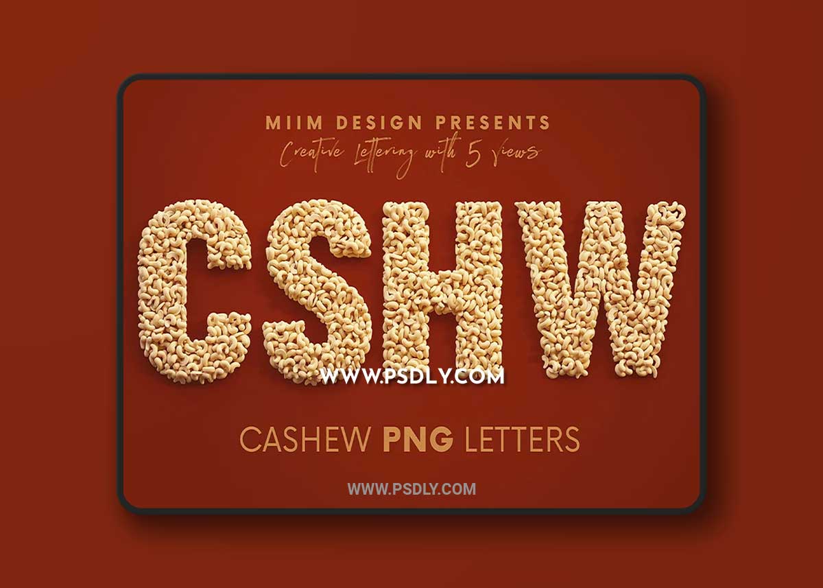CreativeMarket - Cashew Nuts - 3D Lettering 7545672 1 CreativeMarket - Cashew Nuts - 3D Lettering 7545672