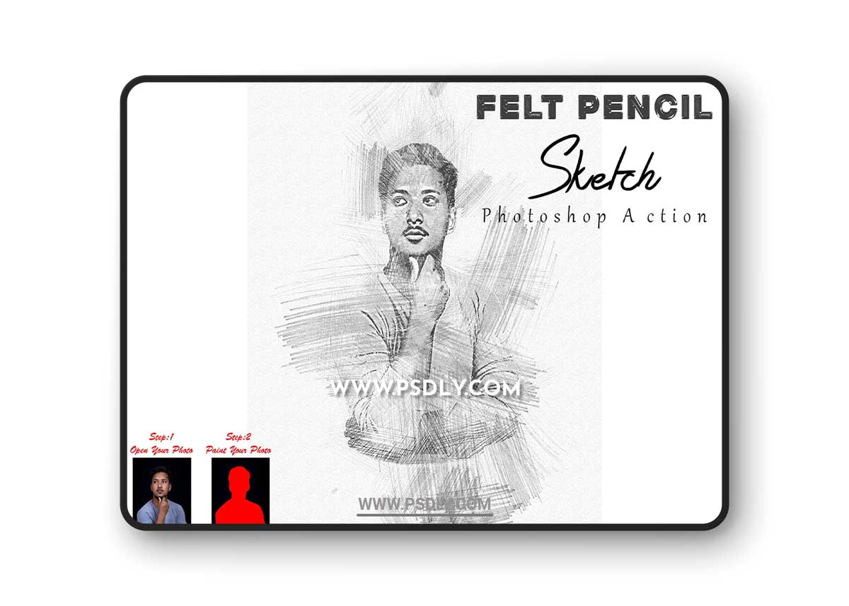CreativeMarket - Felt Pencil Sketch Photoshop Action 10180326 1 CreativeMarket - Felt Pencil Sketch Photoshop Action 10180326