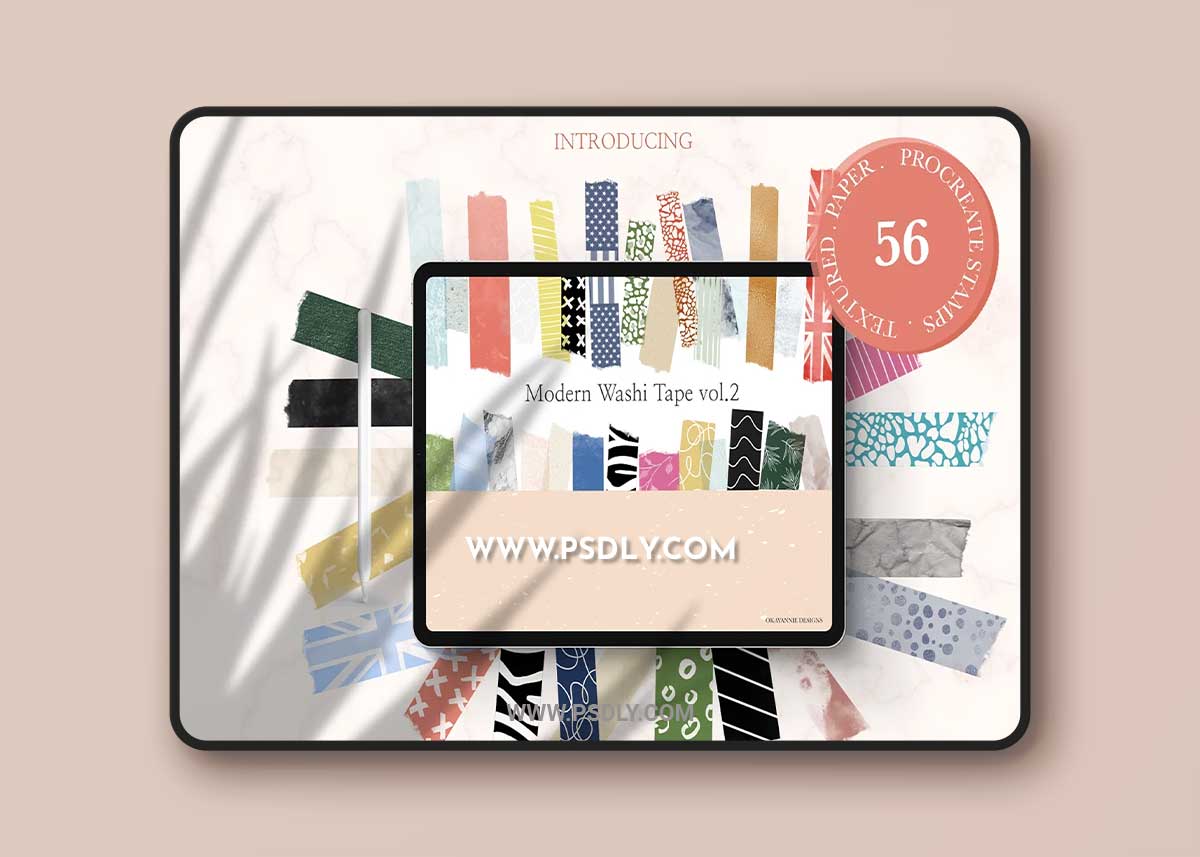 CreativeMarket - Modern Washi Tape Vol2 for Procreate 4769036 1 CreativeMarket - Modern Washi Tape Vol2 for Procreate 4769036