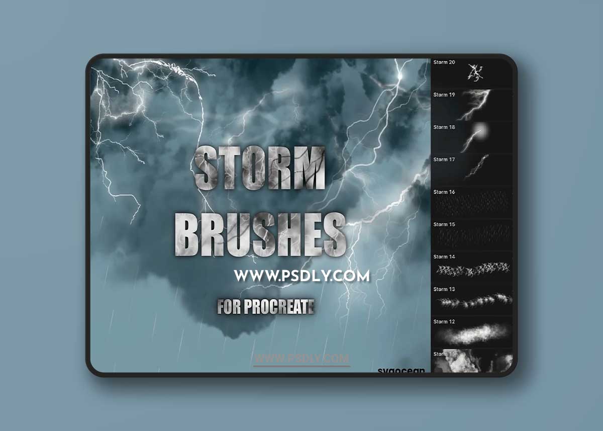 CreativeMarket - Storm and Lightning Procreate Brushes 10173824 1 CreativeMarket - Storm and Lightning Procreate Brushes 10173824