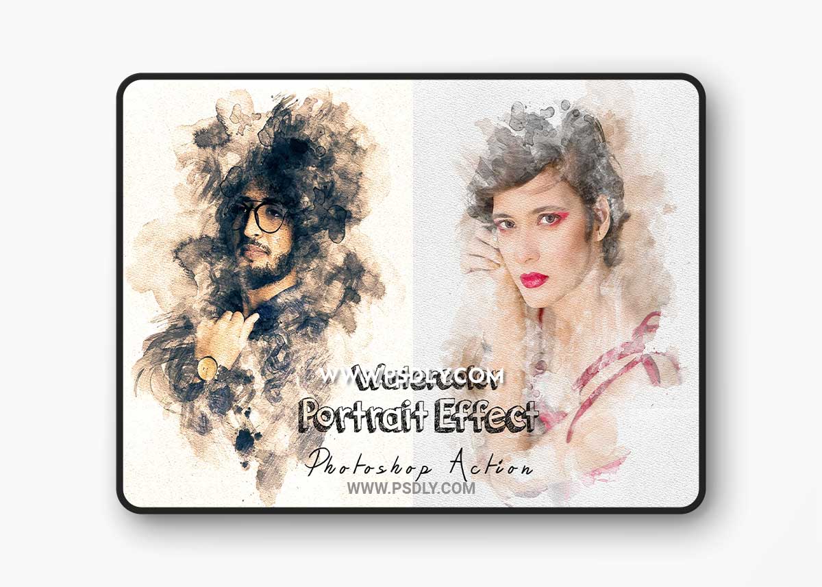 CreativeMarket - Watercolor Portrait Effect PS Action 8445777 1 CreativeMarket - Watercolor Portrait Effect PS Action 8445777