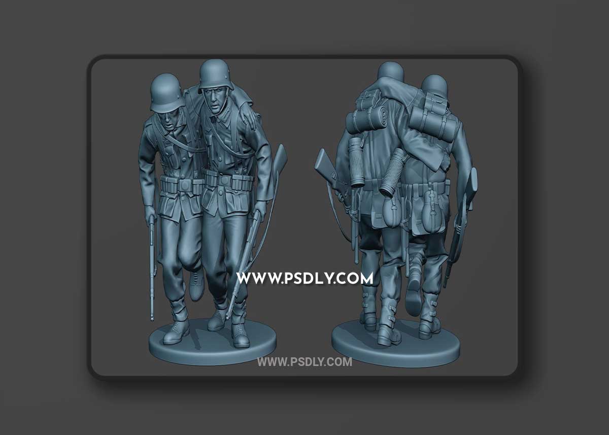 German soldier ww2 help wounded G5 3D Print 1 German soldier ww2 help wounded G5 3D Print