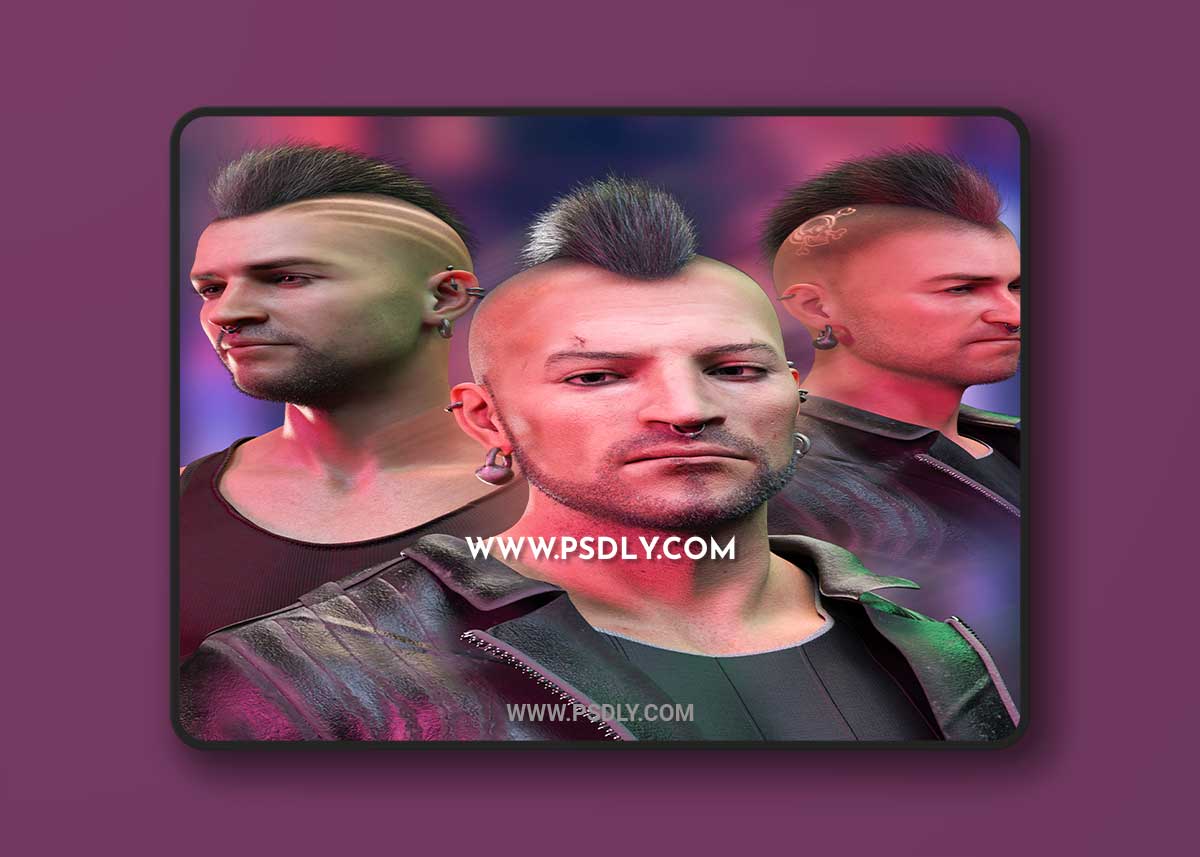 M3DMatt Crest Hair and Piercings Set for Genesis 8 and 8.1 Males 1 M3DMatt Crest Hair and Piercings Set for Genesis 8 and 8.1 Males