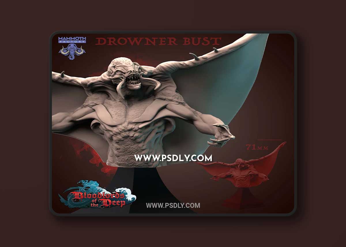 Mammoth Bloodlords of the Deep Drowner 1 3D Print 1 Mammoth Bloodlords of the Deep Drowner 1 3D Print