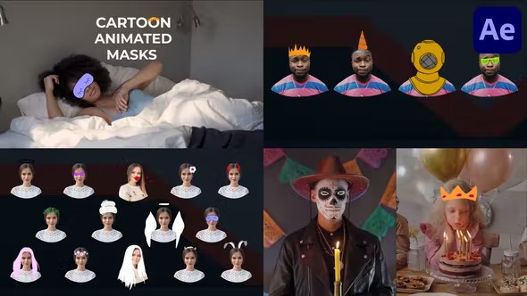 Videohive Cartoon Animated Masks for After Effects 39696791 1 Videohive Cartoon Animated Masks for After Effects 39696791