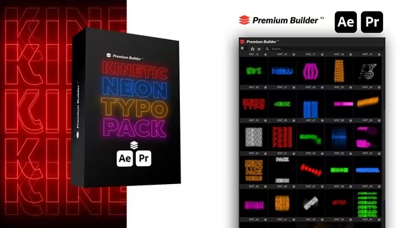 Videohive Kinetic Neon Typo Pack 39609087 1 Videohive Kinetic Neon Typo Pack 39609087