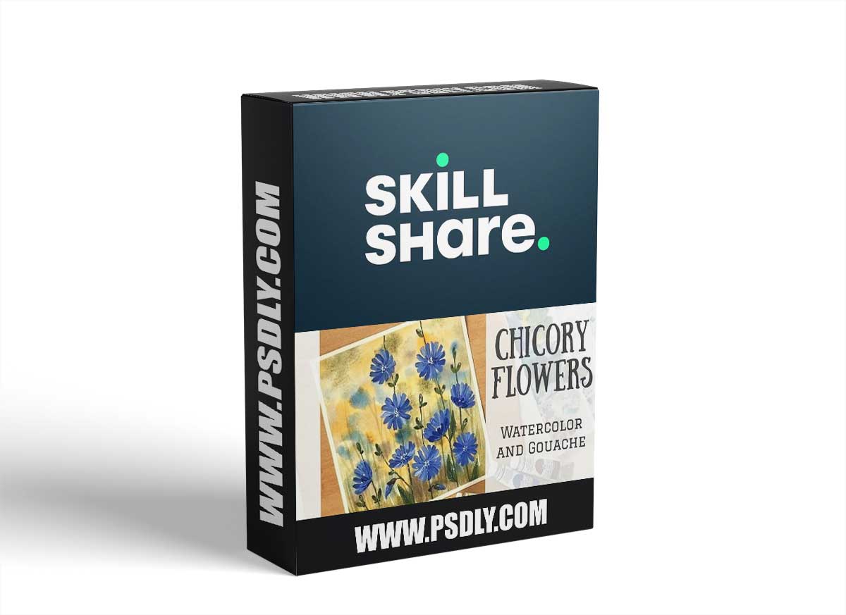 Chicory Flowers: Learn to Combine Watercolor and Gouache! 1 Chicory Flowers: Learn to Combine Watercolor and Gouache!