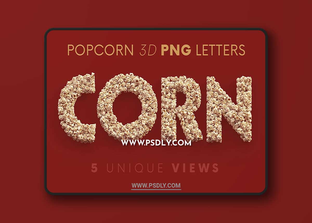 CreativeMarket - Popcorn - 3D Lettering 7824345 1 CreativeMarket - Popcorn - 3D Lettering 7824345
