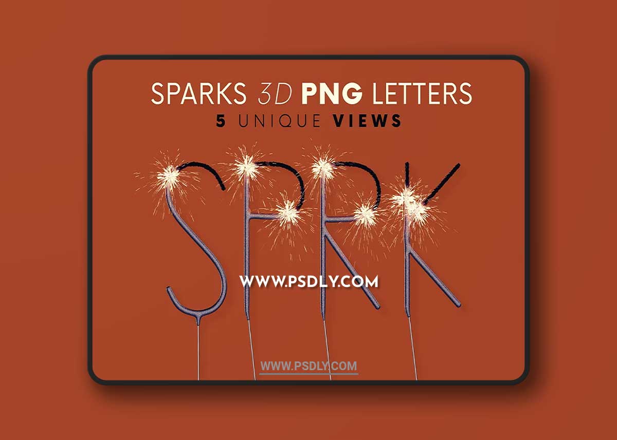 CreativeMarket - Sparks - 3D Lettering 7824347 1 CreativeMarket - Sparks - 3D Lettering 7824347