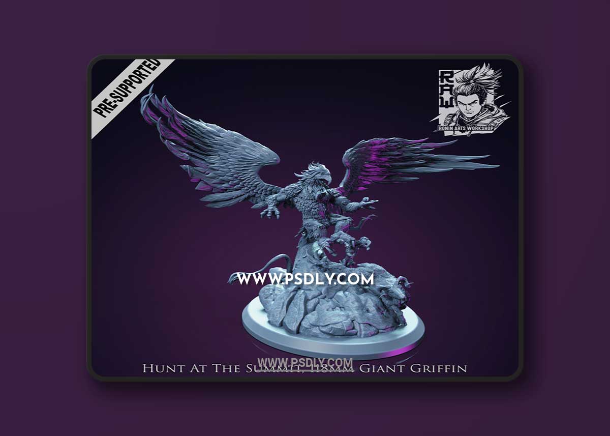 Hunt at the Summit - Giant Griffin Diorama 3D Print 1 Hunt at the Summit - Giant Griffin Diorama 3D Print