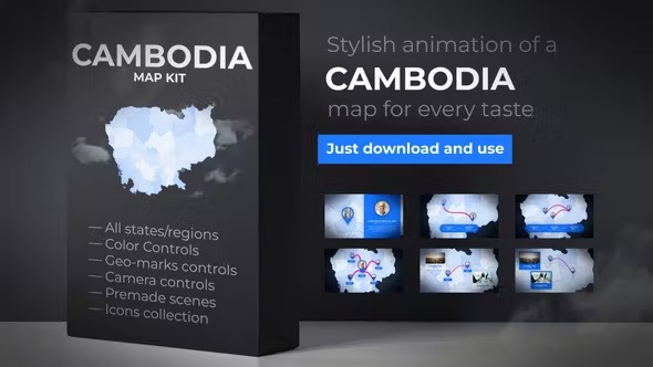Videohive Cambodia Map - Kingdom of Cambodia Map Kit 39886553 1 Videohive Cambodia Map - Kingdom of Cambodia Map Kit 39886553