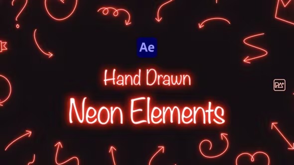 Videohive Hand Drawn Neon Elements 40186255 1 Videohive Hand Drawn Neon Elements 40186255