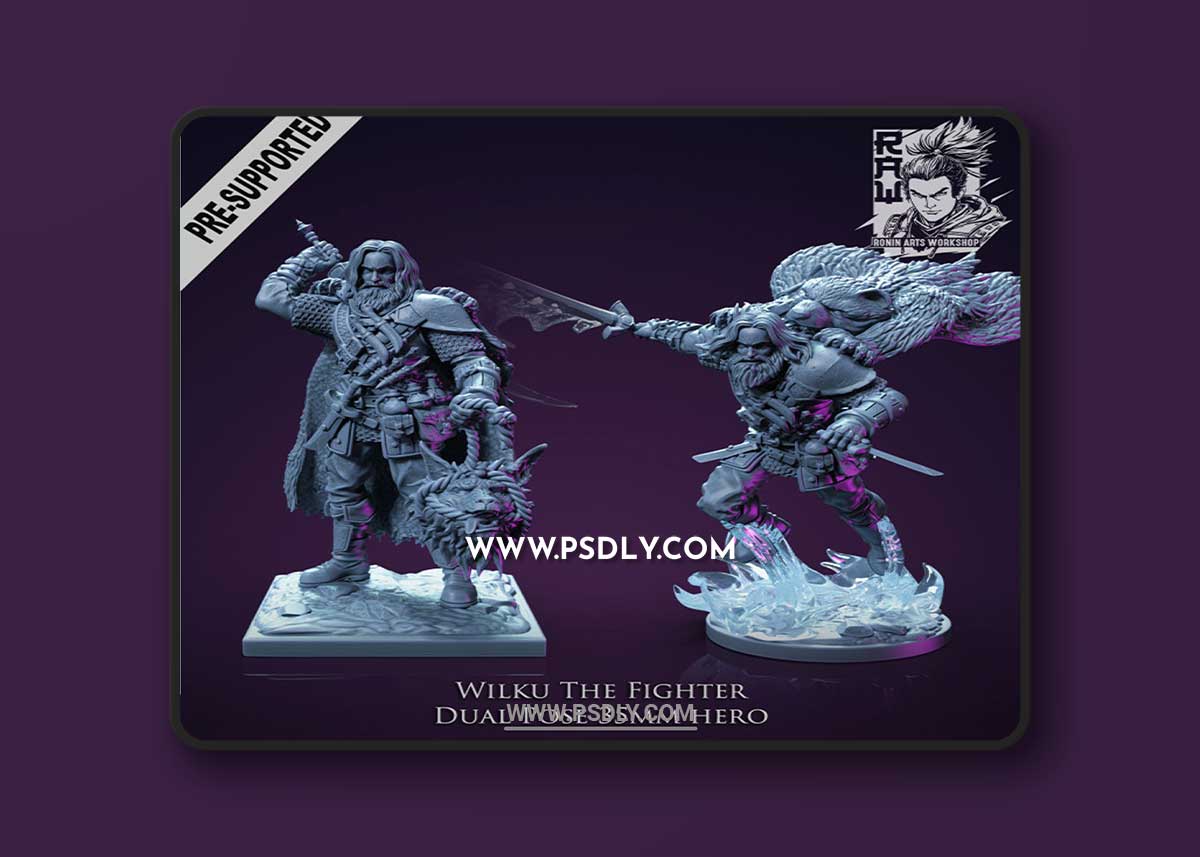 Wilku The Fighter - Action and Idle Pose Hero 3D Print 1 Wilku The Fighter - Action and Idle Pose Hero 3D Print