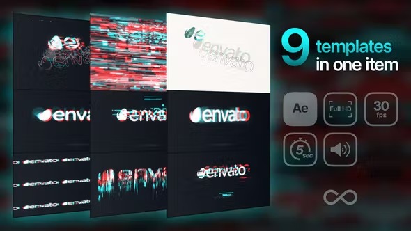 Videohive Glitch Logos (9 in 1) 40010025 1 Videohive Glitch Logos (9 in 1) 40010025