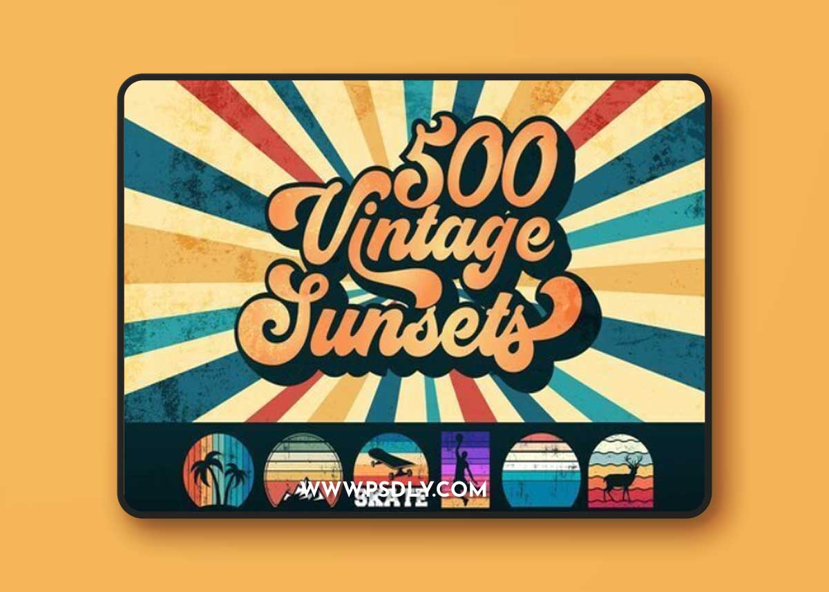 CreativeMarket - 500 Retro SVG Vintage Sunsets Bundle 7432111 1 CreativeMarket - 500 Retro SVG Vintage Sunsets Bundle 7432111