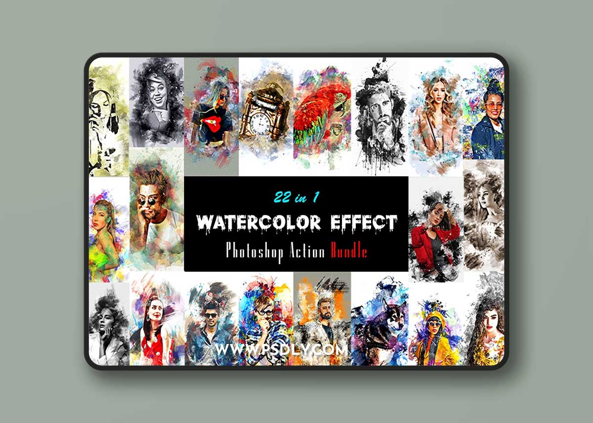 CreativeMarket - Watercolor Effect Photoshop Action Bundle 10888912 1 CreativeMarket - Watercolor Effect Photoshop Action Bundle 10888912