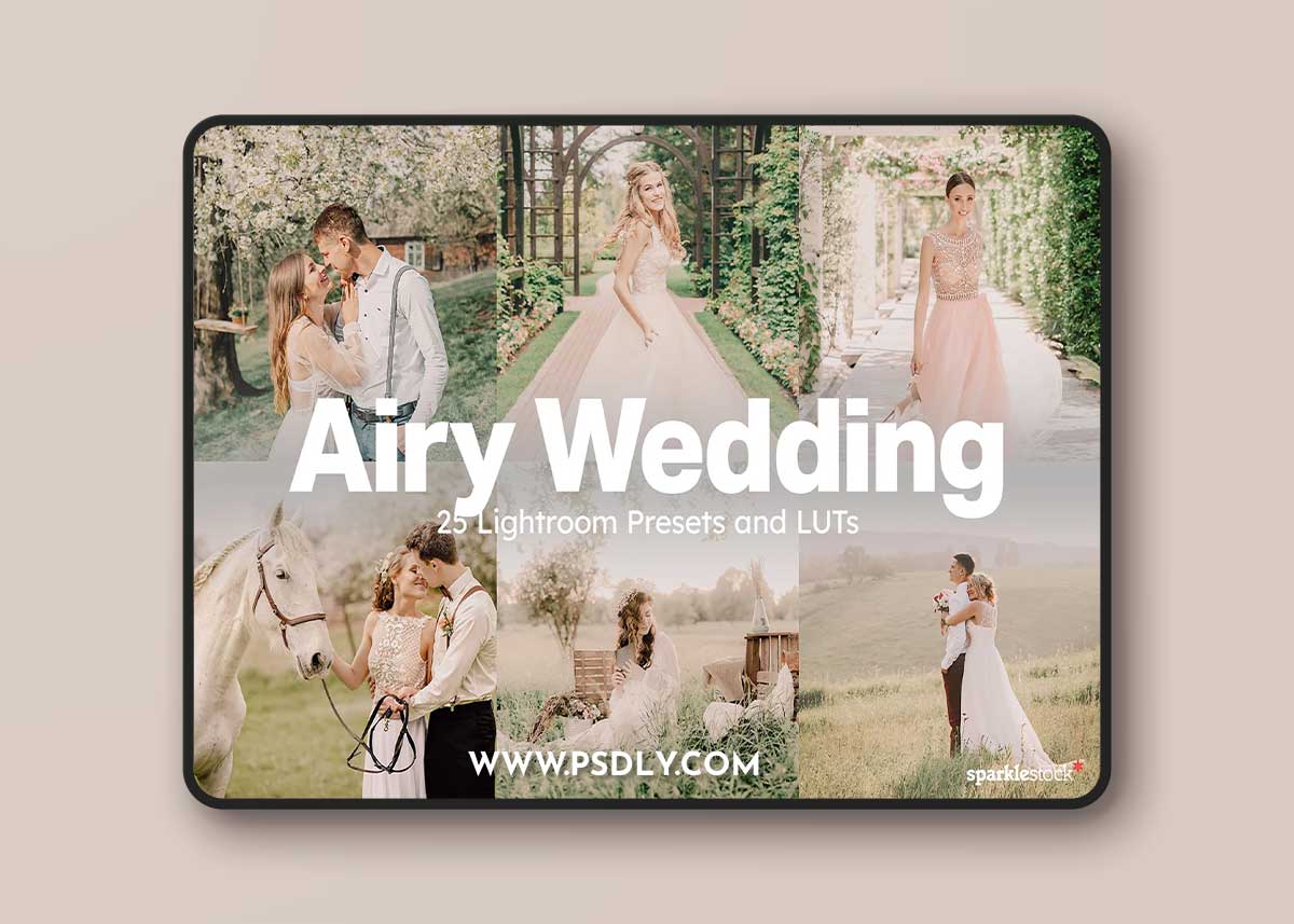 Creativemarket - Airy Wedding Lightroom Presets and LUTs 10316378