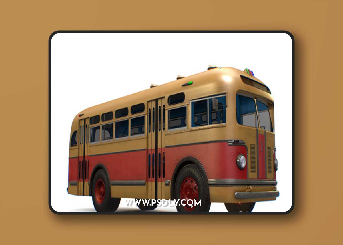 Retro USSR Soviet Vintage ZIS 155 154 City Bus 3D Model 1 Retro USSR Soviet Vintage ZIS 155 154 City Bus 3D Model