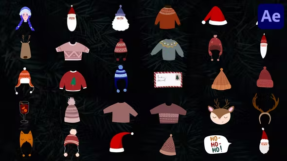 Videohive Christmas Hats And Masks for After Effects 42313412 1 Videohive Christmas Hats And Masks for After Effects 42313412