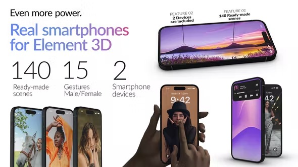 Videohive Real Smartphones for Element 3D 40921406 1 Videohive Real Smartphones for Element 3D 40921406
