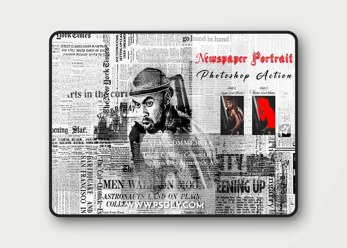 Creativemarket - Newspaper Portrait Photoshop Action 11007309 1 Creativemarket - Newspaper Portrait Photoshop Action 11007309