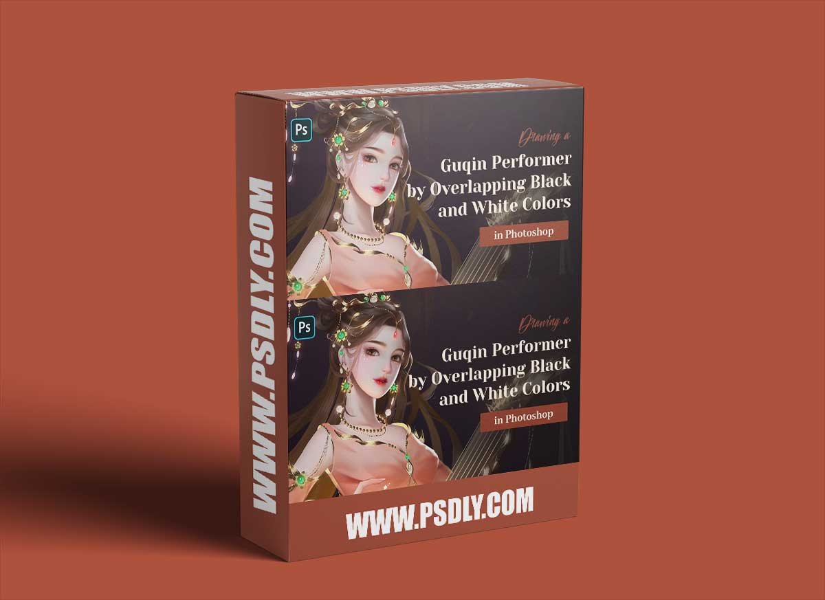 Wingfox – Drawing a Guqin Performer by Overlapping Black and White Colors in Photoshop with Wingfox Studio 1 Wingfox – Drawing a Guqin Performer by Overlapping Black and White Colors in Photoshop with Wingfox Studio