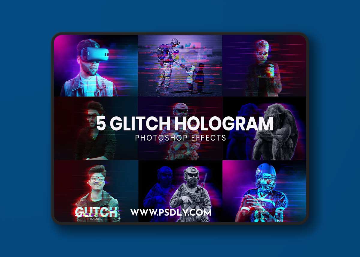CreativeMarket - Hologram Glitch Photoshop Effects 10992829 1 CreativeMarket - Hologram Glitch Photoshop Effects 10992829