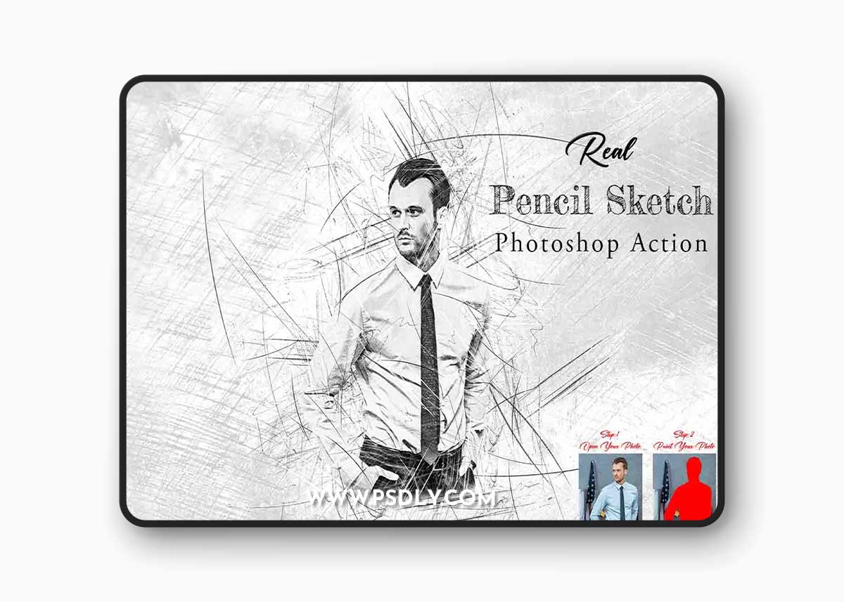 Creativemarket - Real Pencil Sketch Photoshop Action 12731026 1 Creativemarket - Real Pencil Sketch Photoshop Action 12731026
