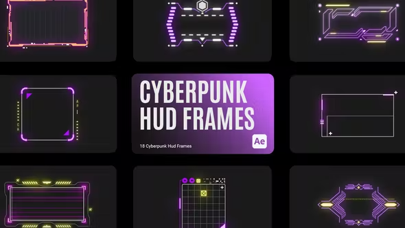 Videohive Cyberpunk HUD Frames for After Effects 43616123 1 Videohive Cyberpunk HUD Frames for After Effects 43616123
