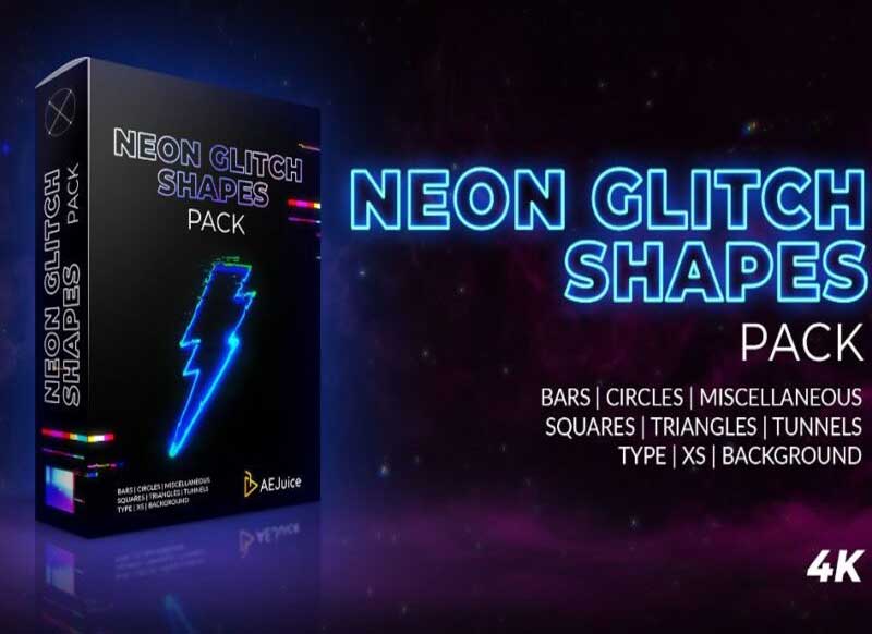 AEJuice - Neon Glitch Shapes for After Effects and Premiere Pro 1 AEJuice - Neon Glitch Shapes for After Effects and Premiere Pro